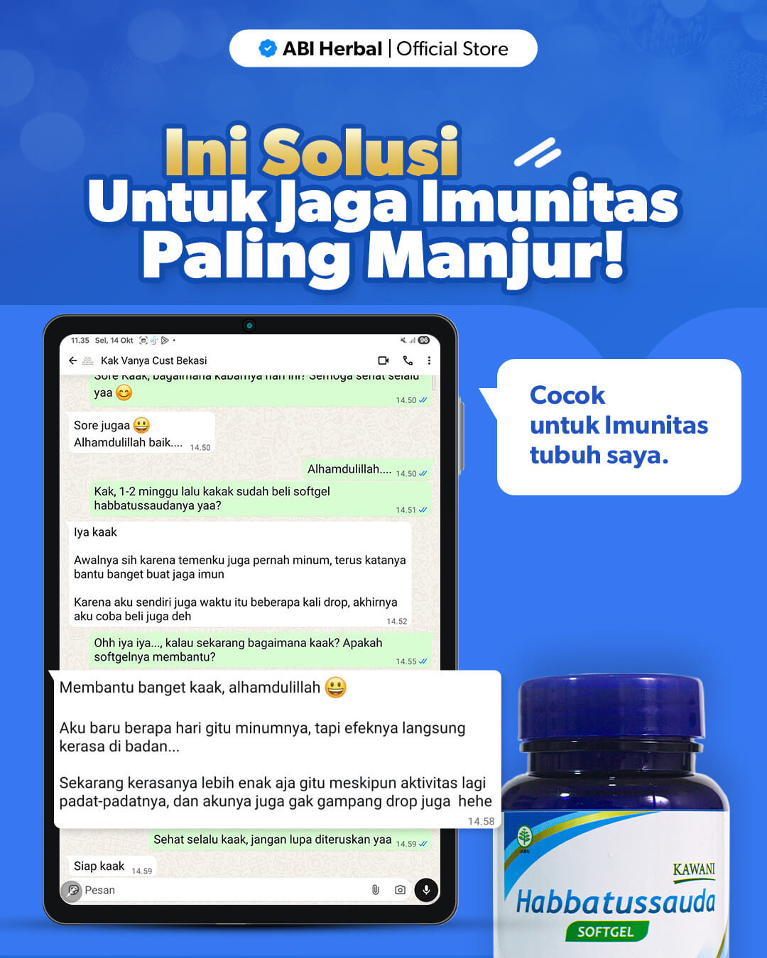 Testimoni Customer Softgel Minyak Habbatussauda Kawani 3